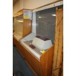 A TALL GLAZED DISPLAY CABINET - FROM BIRMINGHAM PEN MUSEUM