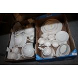 TWO TRAYS OF WHITE CHINA