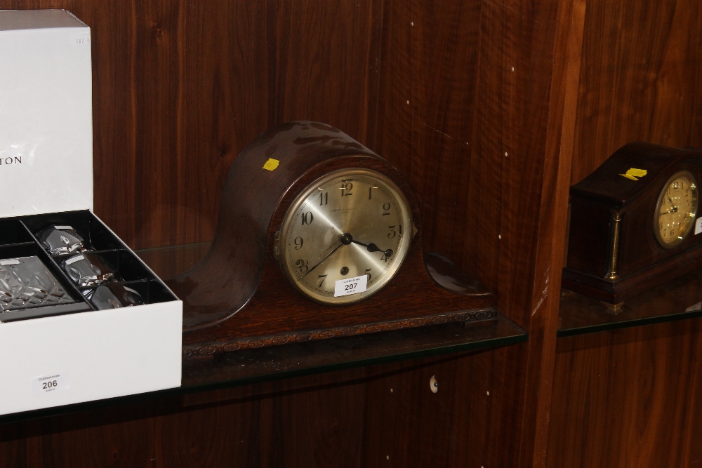 A WARING & GILLOW NAPOLEON HAT MANTLE CLOCK