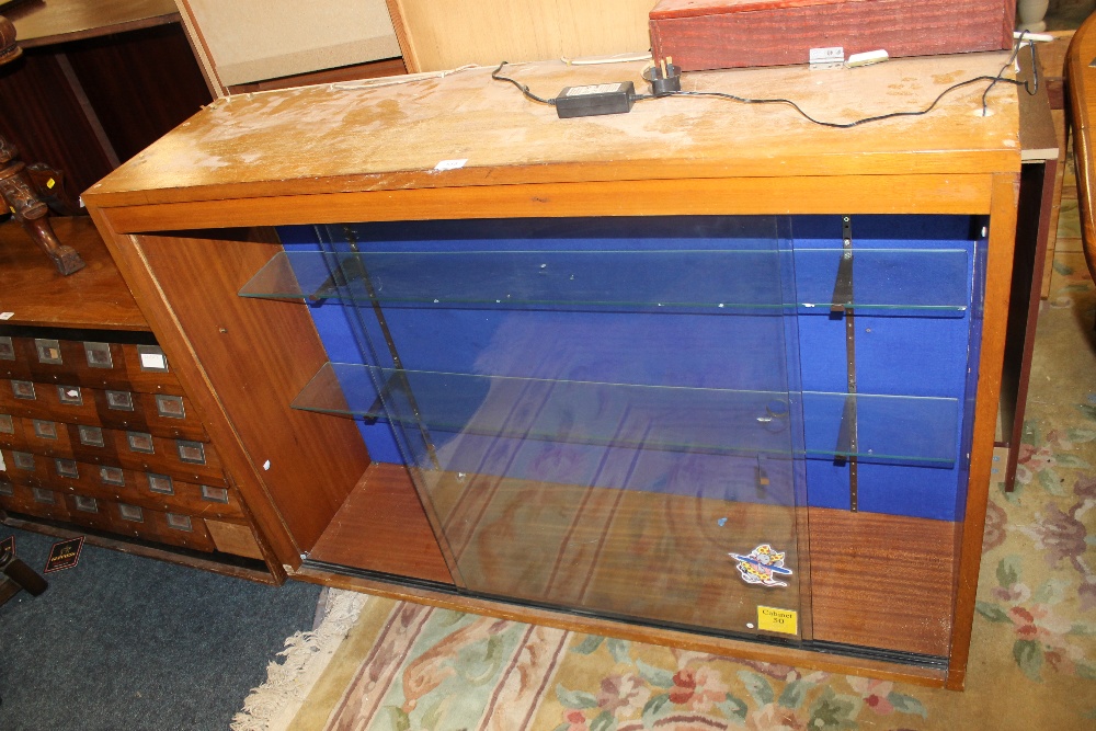 A GLAZED SHELVING DISPLAY UNIT - FROM BIRMINGHAM PEN MUSEUM