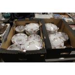 TWO TRAYS OF ROYAL ALBERT 'PETITE POINT' TEA & DINNERWARE