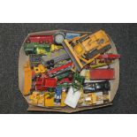 A SELECTION OF TOY CARS TO INC A CORGI DIGGER