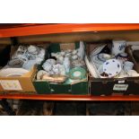 THREE TRAYS OF CHINA TO INC MASONS, ROYAL CROWN DERBY SAUCER ETC