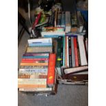 THREE TRAYS OF BOOKS TO INC CERAMIC COLLECTORS GUIDES ROYAL DOULTON, BESWICK ETC