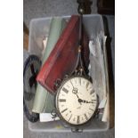 A BOX OF COLLECTABLES TO INCLUDE AN UNUSUAL CLOCK