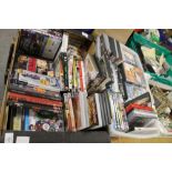 TWO TRAYS OF DVDS, GAMES ETC