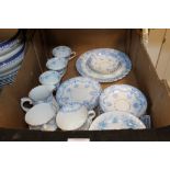 A TRAY OF BLUE & WHITE CHINA TO INC ROYAL ALBERT