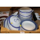 A TRAY OF BLUE & WHITE DINNER WARE