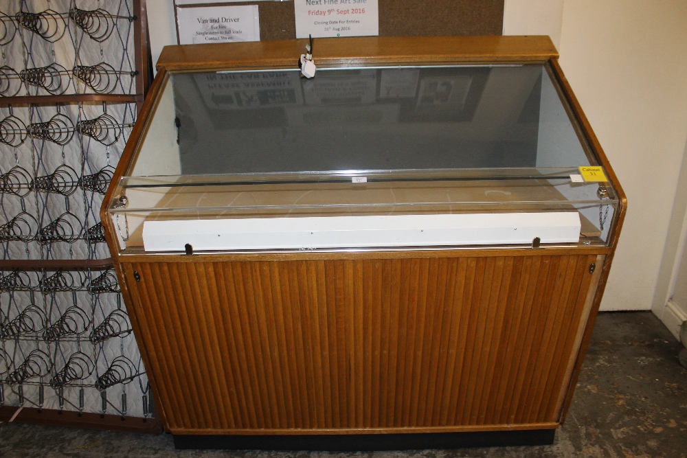 A LARGE GLAZED DISPLAY CABINET - FROM BIRMINGHAM PEN MUSEUM