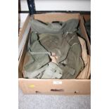 A BOX OF ASSORTED MILITARY WEBBING