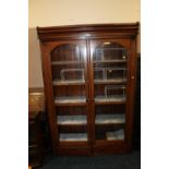 A VICTORIAN MAHOGANY LARGE GLAZED DISPLAY CABINET A/F