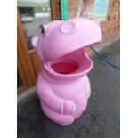 A LARGE PLASTIC HIPPO BIN / HUNGRY HIPPO BALL GAME