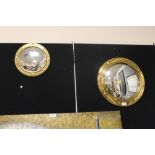TWO BRASS REPRODUCTION PORTHOLE MIRRORS