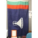 LESOTHO, A LARGE NATIONAL FLAG with a mounted letter from the 1966 Prime Minister of Lesotho