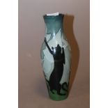 A MOORCROFT BLACK CAT VASE