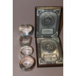 TWO TENNIS PLAQUES + A SELECTION OF NAPKIN RINGS