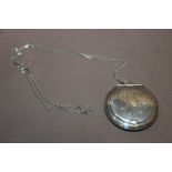 A HALLMARKED SILVER LOCKET + CHAIN