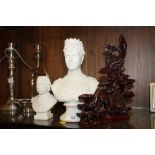 A 'QUEEN MARY' PARIAN WARE BUST SIGNED TO REVERSE, TOGETHER WITH A 'W H GOSS' PARIAN WARE BUST (2)