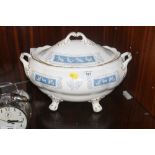 A COALPORT REVELRY TWIN HANDLED LIDDED TUREEN