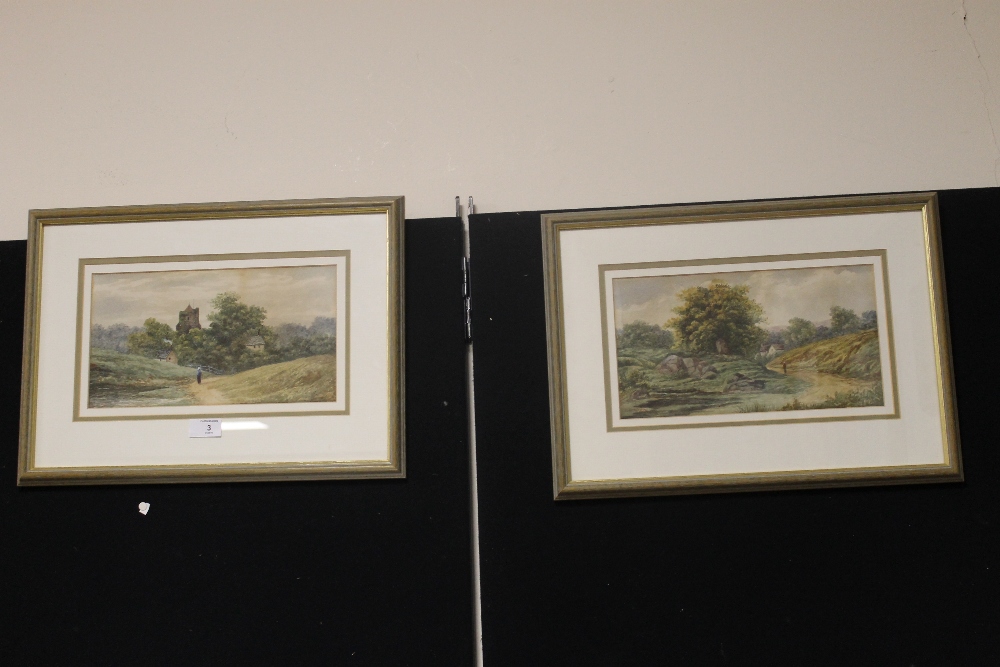 A PAIR OF FRAMED & GLAZED WATERCOLOURS SIGNED J EASTWOOD