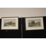 A PAIR OF FRAMED & GLAZED WATERCOLOURS SIGNED J EASTWOOD