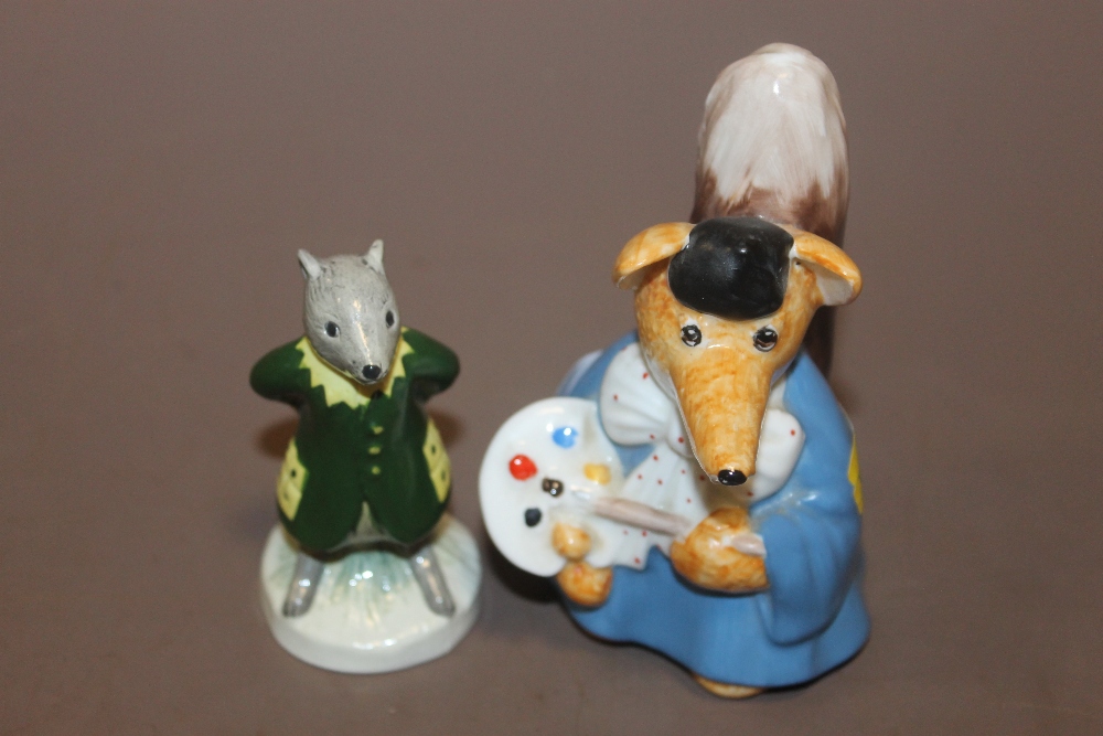 A COALPORT 'BASIL THE ARTIST' FIGURES & A COALPORT WATER RAT FIGURE