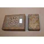 TWO BLACK FOREST STYLE TRINKET BOXES