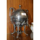 A SILVER PLATED SPIRIT SAMOVAR