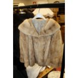 A LADIES PASTEL MINK FUR JACKET