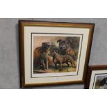 MICK CAWSTON - SIGNED LIMITED EDITION PRINT DEPICTING STAFFORDSHIRE BULL TERRIER