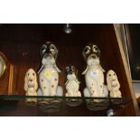 FIVE CERAMIC DOG FIGURES TO INC SYLVAC EXAMPLES