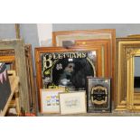 A SELECTION OF PICTURES & ADVERTISING MIRRORS TO INC BEETHAMS, GLENFIDDICH ETC