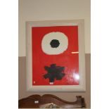 A LARGE FRAMED & GLAZED ABSTRACT ADOLPH GOTHEIT 1967 PRINT