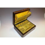 AN EDWARDIAN INLAID MOTHER OF PEARL MAHOGANY JEWELLERY BOX
