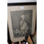 A FRAMED & GLAZED ENGRAVING 'FERDINAND DUC DE BRUNSULC & LUNEBOURG' AFTER PIERRE GOSFE, ENGRAVED