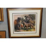 MICK CAWSTON - SIGNED LIMITED EDITION PRINT DEPICTING STAFFORDSHIRE BULL TERRIER