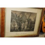 A FRAMED & GLAZED ENGRAVING OF JOSEPH & HIS BRETHREN ZINK PINX