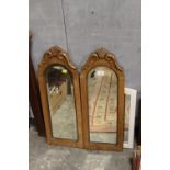A PAIR OF CARVED MIRRORS PLUS ANOTHER
