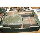 A TRAY OF COLD WAR ERA TINS & BOXES TO INC RATIONS BOXES & CONTENTS