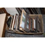 TWO BOXED OF ASSORTED SMALL FRAMES, SOME GLAZED WITH PRINTS