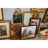 SELECTION OF PICTURES & PRINTS AND DECORATIVE MIRROR