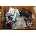 A BOX OF COMPUTER GAMES, CONSOLES ETC TO INC ATARI, GAMEBOY ADVANCE ETC