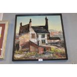 AN OIL ON BOARD BY PEGGY BOOTE 'POTTERIES DEMOLITION'