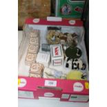 A TRAY OF WADE FIGURES TO INC BOXED CHRISTMAS TRAIN, BURGLAR, TRAYS ETC