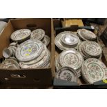 TWO BOXES OF JOHNSON BROTHERS INDIAN TREE CHINA