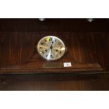 A VINTAGE NAPOLEON HAT MANTEL CLOCK + A KINDE SKELETON MANTEL CLOCK