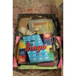 TWO BOXES OF VINTAGE TOYS & GAMES PLUS A SET OF 1920S / 1930S KLIPTO NO2 WILLIAM BAILEY BIRMINGHAM