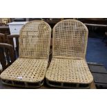 TWO RETRO WICKER RECLINING SEATS