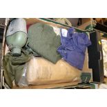 A BOX OF ASSORTED COLD WAR ERA BRITISH MILITARY ITEMS