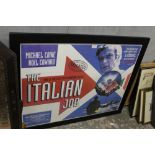 A LARGE FRAMED & GLAZED 'THE ITALIAN JOB' PRINT